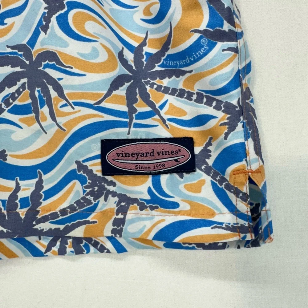 Vineyard Vines Swim Trunks Palm Trees & Waves Logo Mens Size‎ XL